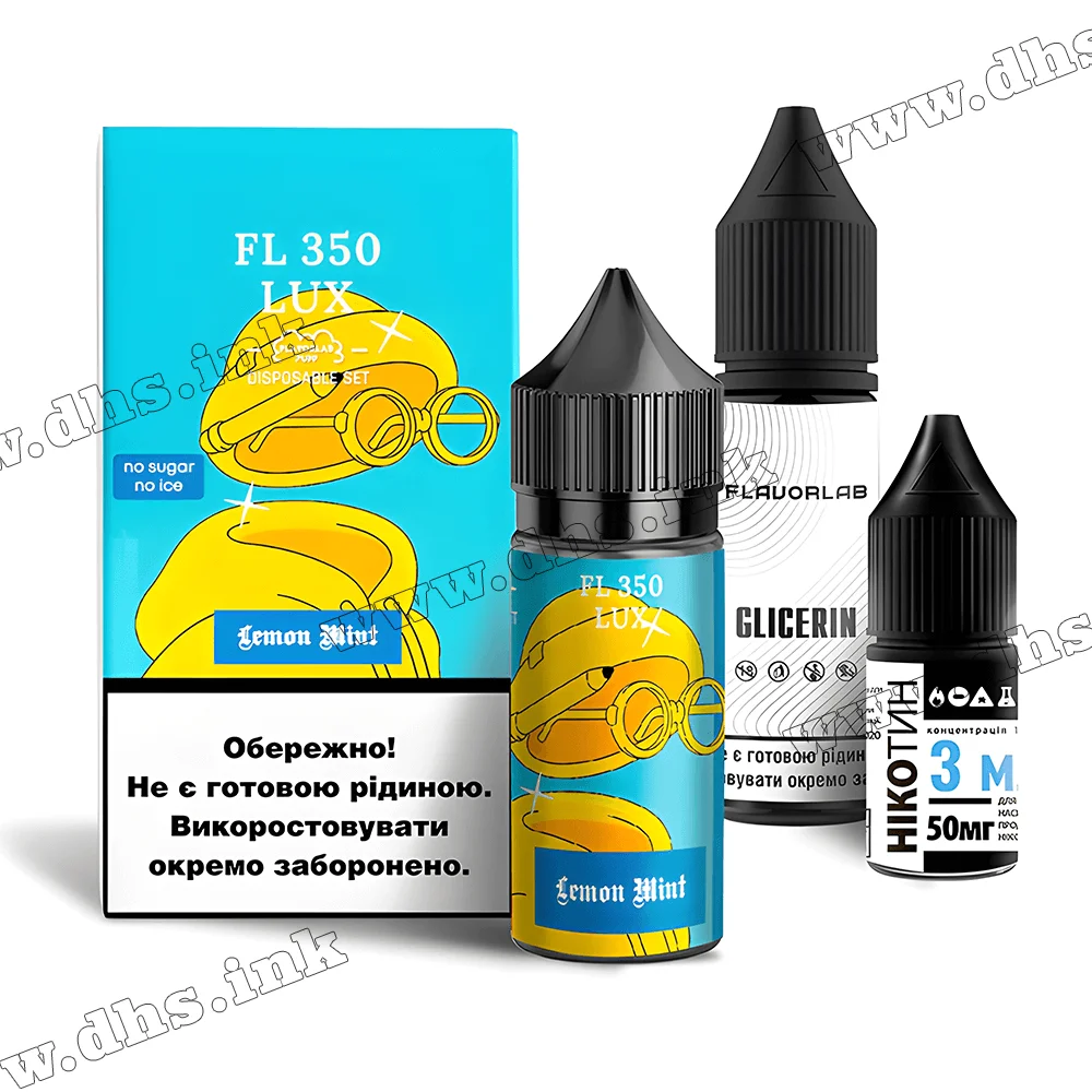 Набір для самозамісу Flavorlab FL 350 Lux Salt 30 мл (50 мг) - Lemon Mint (Лимон, М'ята)